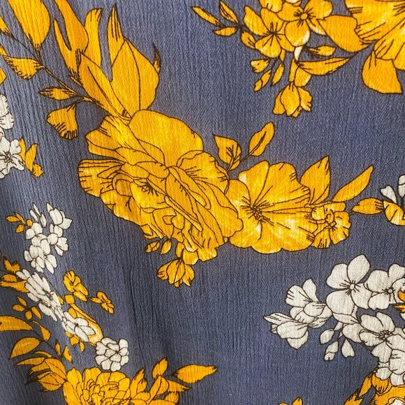 Anthropologie Andersen & Lauth‎ Floral Gray Yellow Open Cardigan One Size - Picture 6 of 6